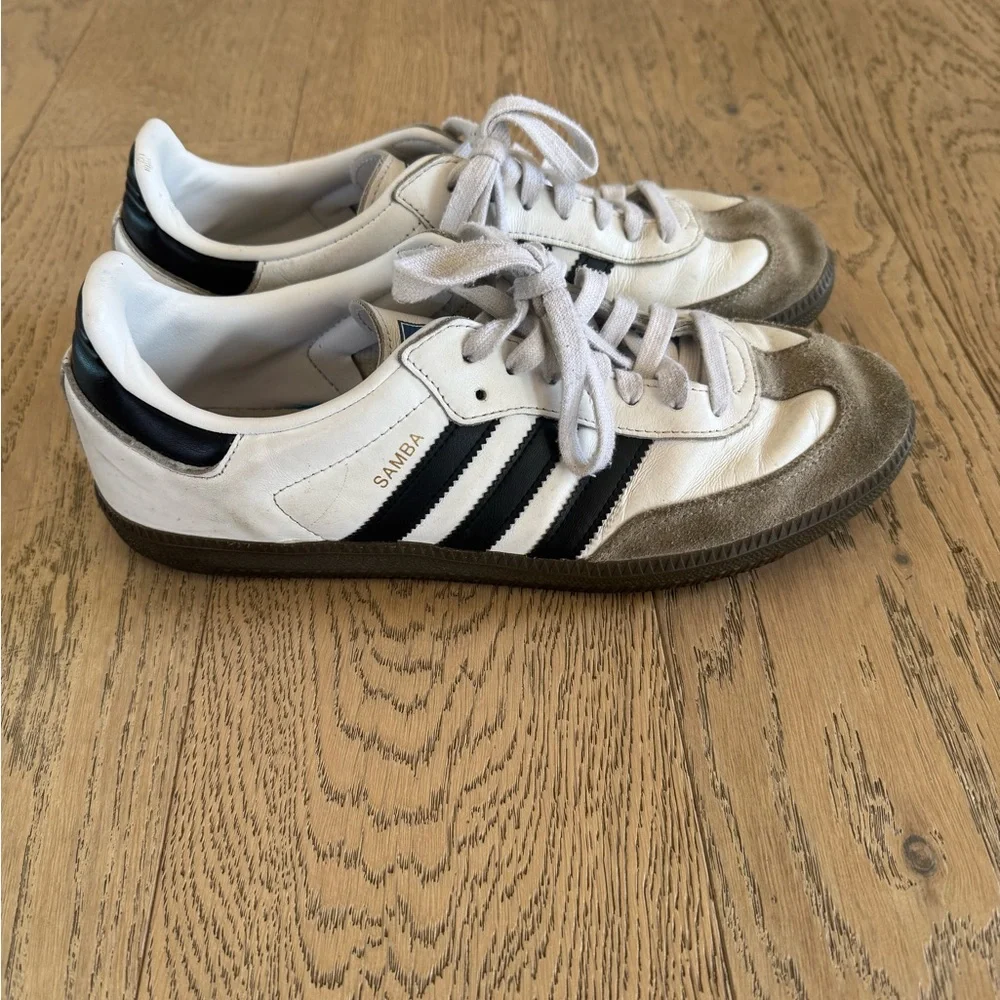 Adidas Samba White Leather Sneakers - Picture 1 of 5